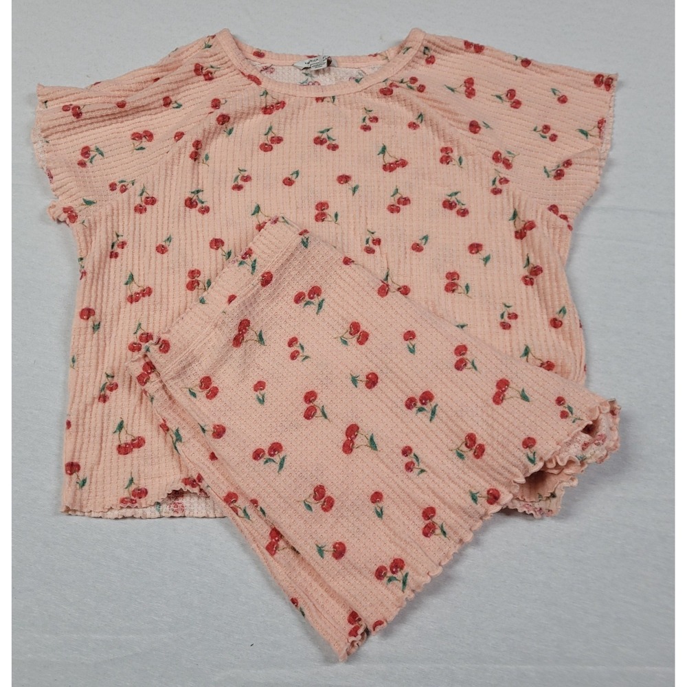 Women's American Eagle Pajamas Shirt Shorts All Over Cherry Print Size Large